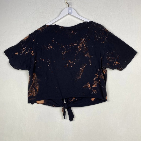 Mario‎ Sz XL Made In The 80s Custom Reverse Tie Dye Cropped Distressed Tee Shirt - Picture 9 of 9